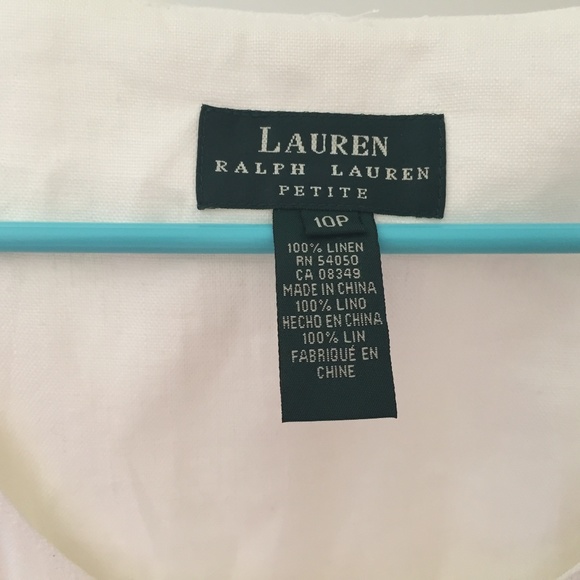 VTG 128$ Lauren Ralph Lauren Dress White Linen 10P - Picture 2 of 8